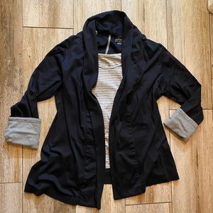 Lands’ End Open Shawl Collar Blazer/Jacket, Black, Size Large